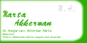 marta akkerman business card
